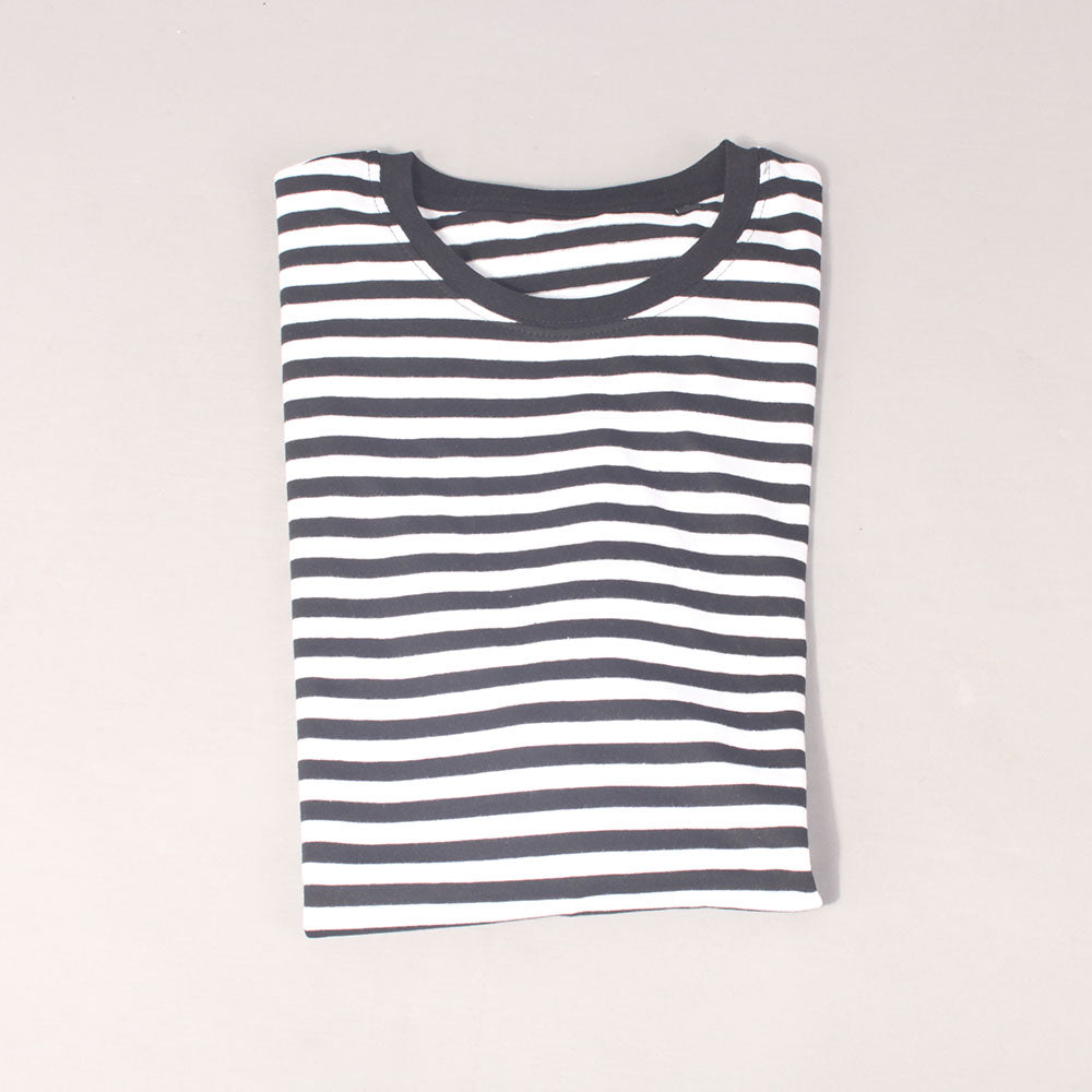 The Boss No Logo Striped T-shirt - Black/White