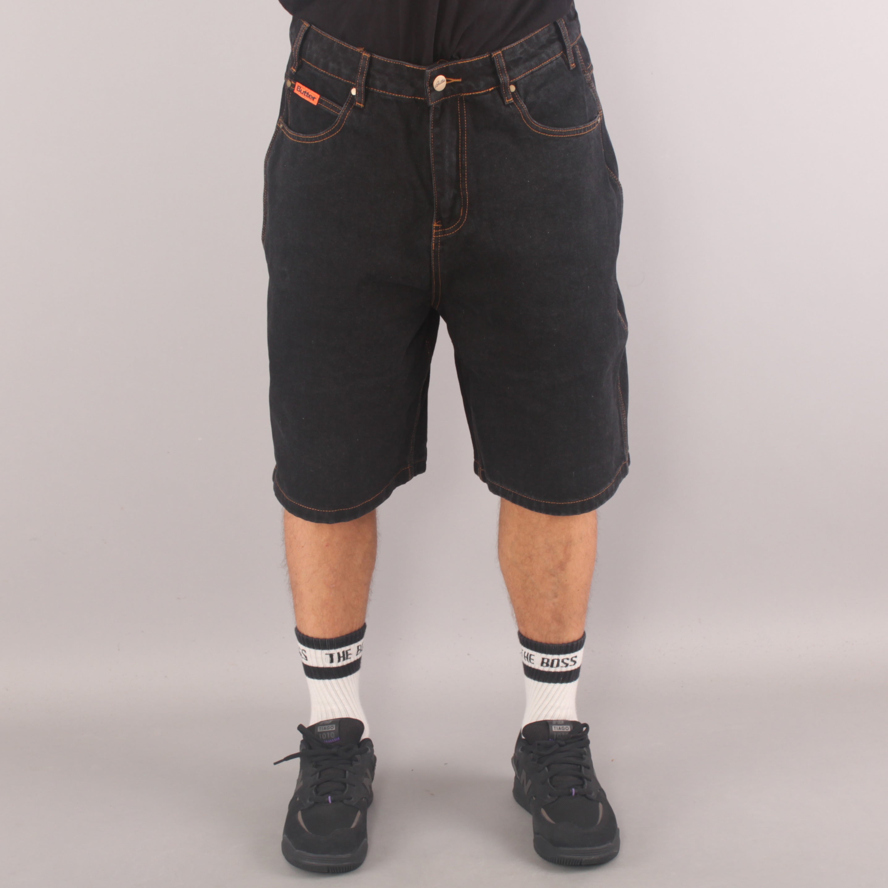 Butter Goods Baggy Denim Shorts - Washed Black
