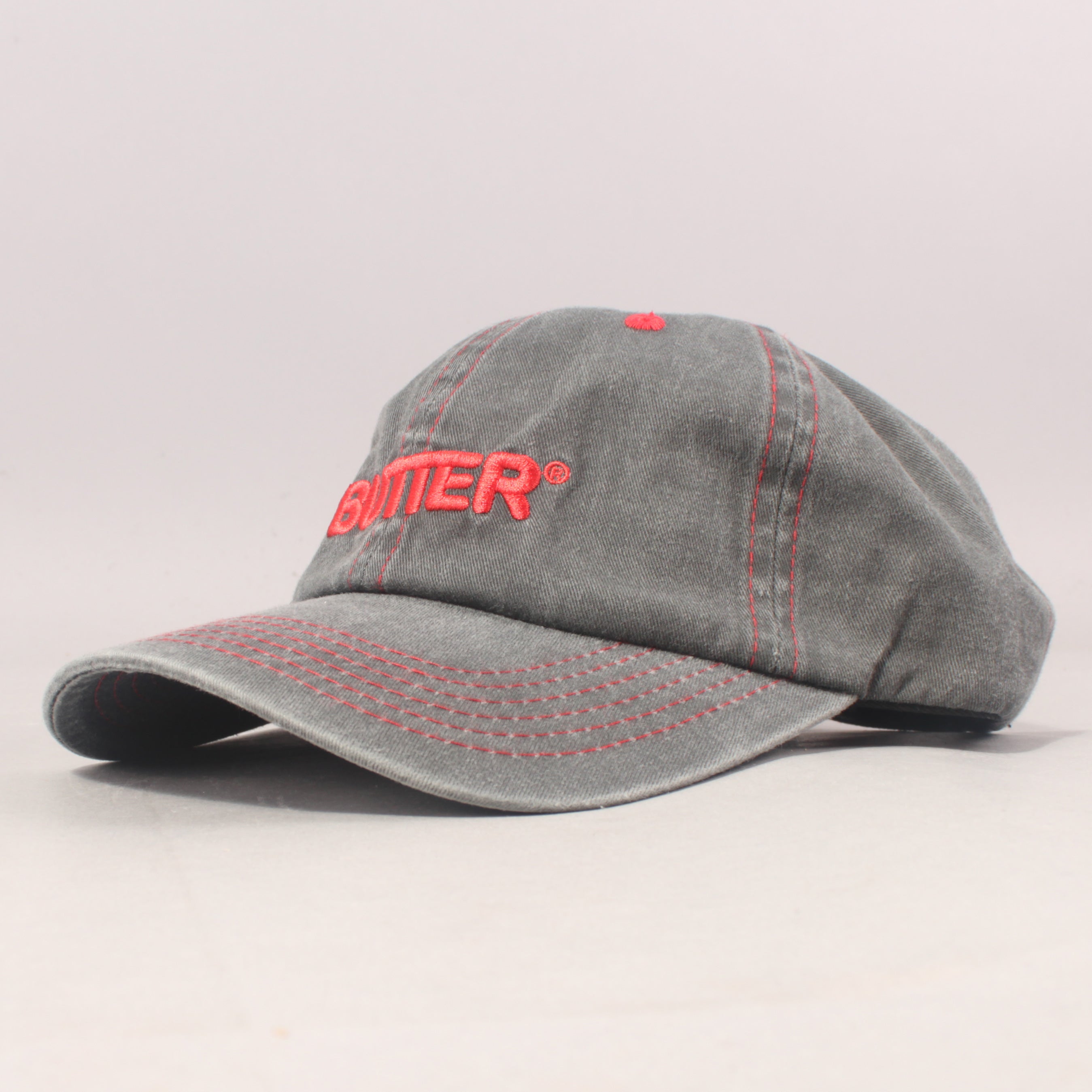Butter Goods Rounded Logo 6 Panel - Charcoal