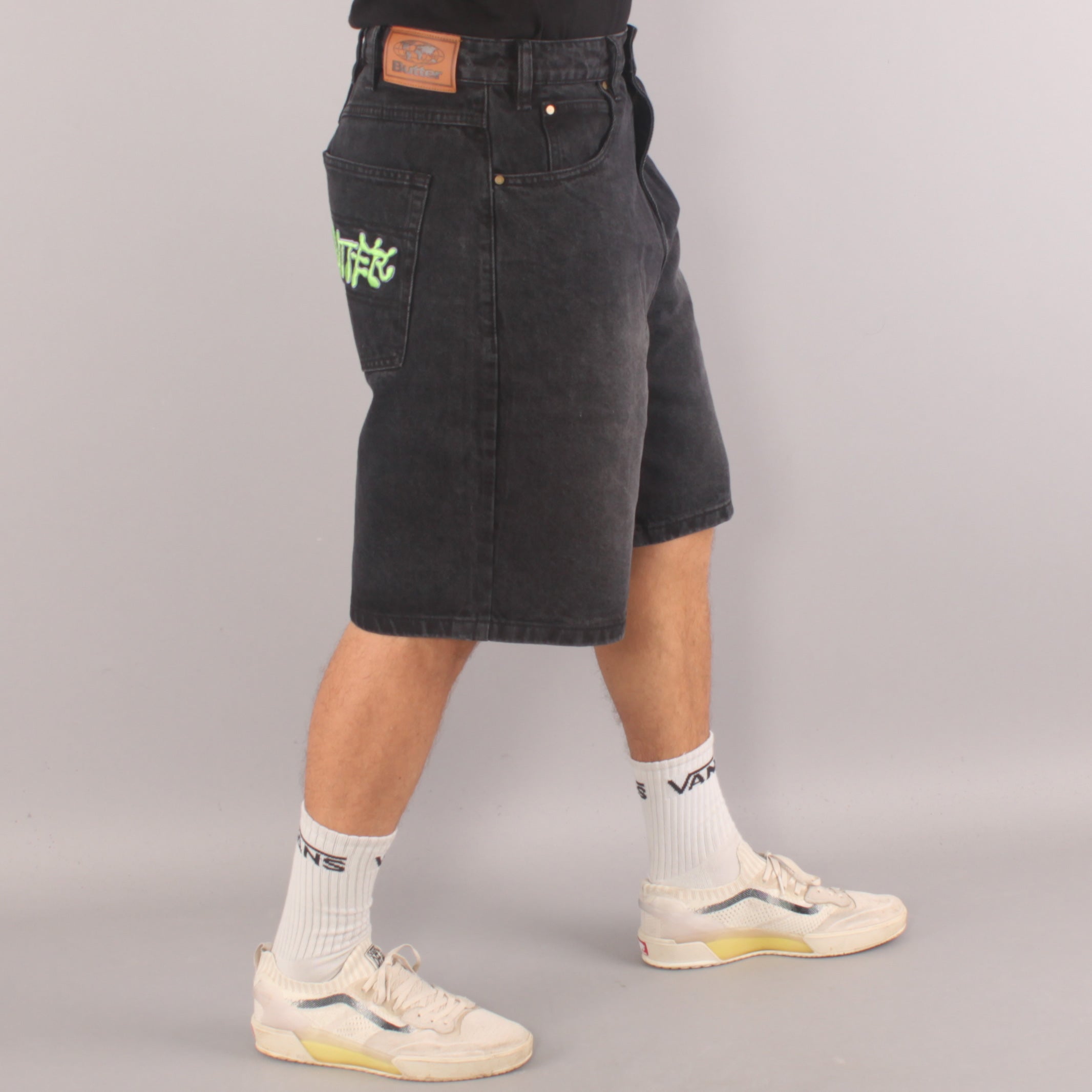 Butter Goods Ink Denim Shorts - Worn Black