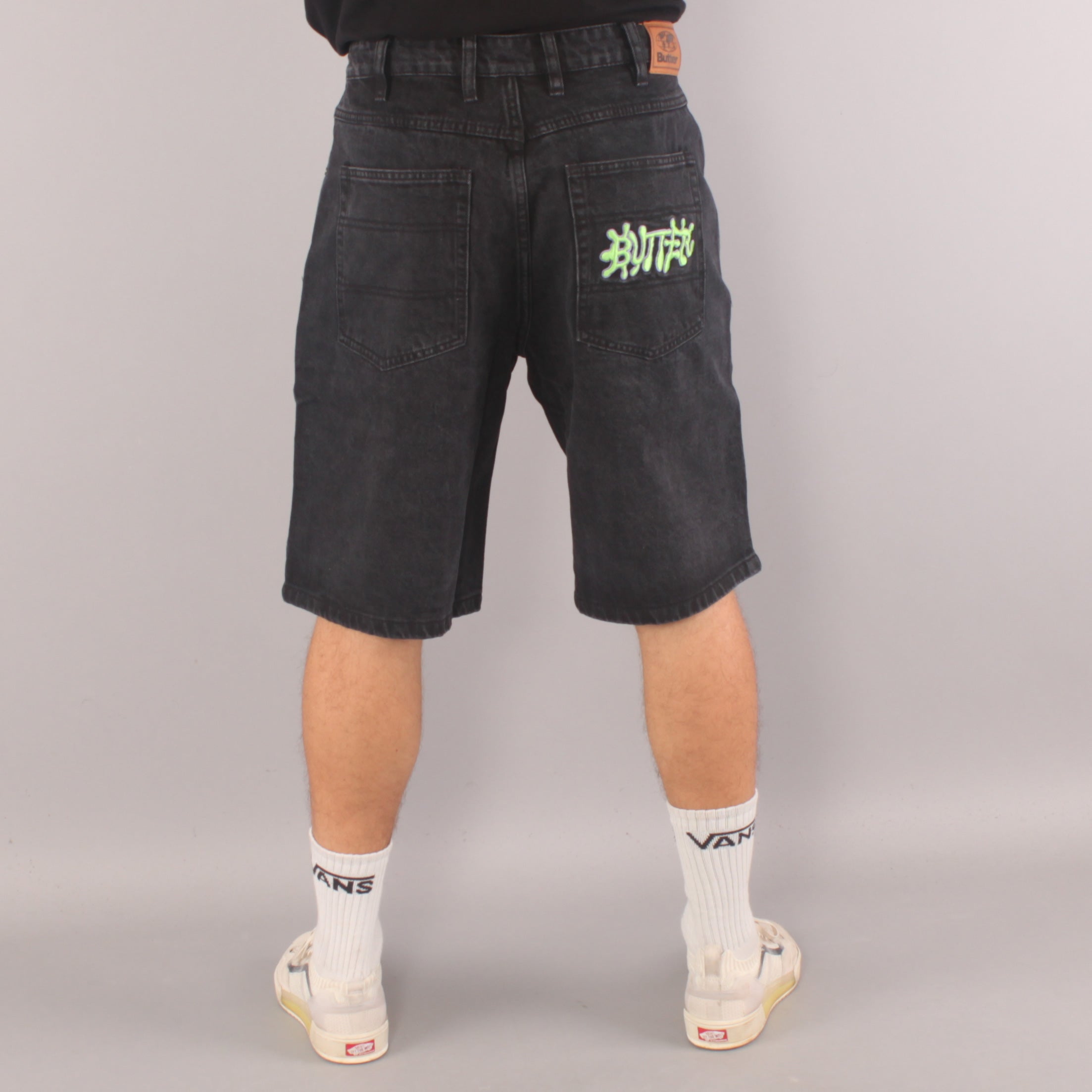 Butter Goods Ink Denim Shorts - Worn Black