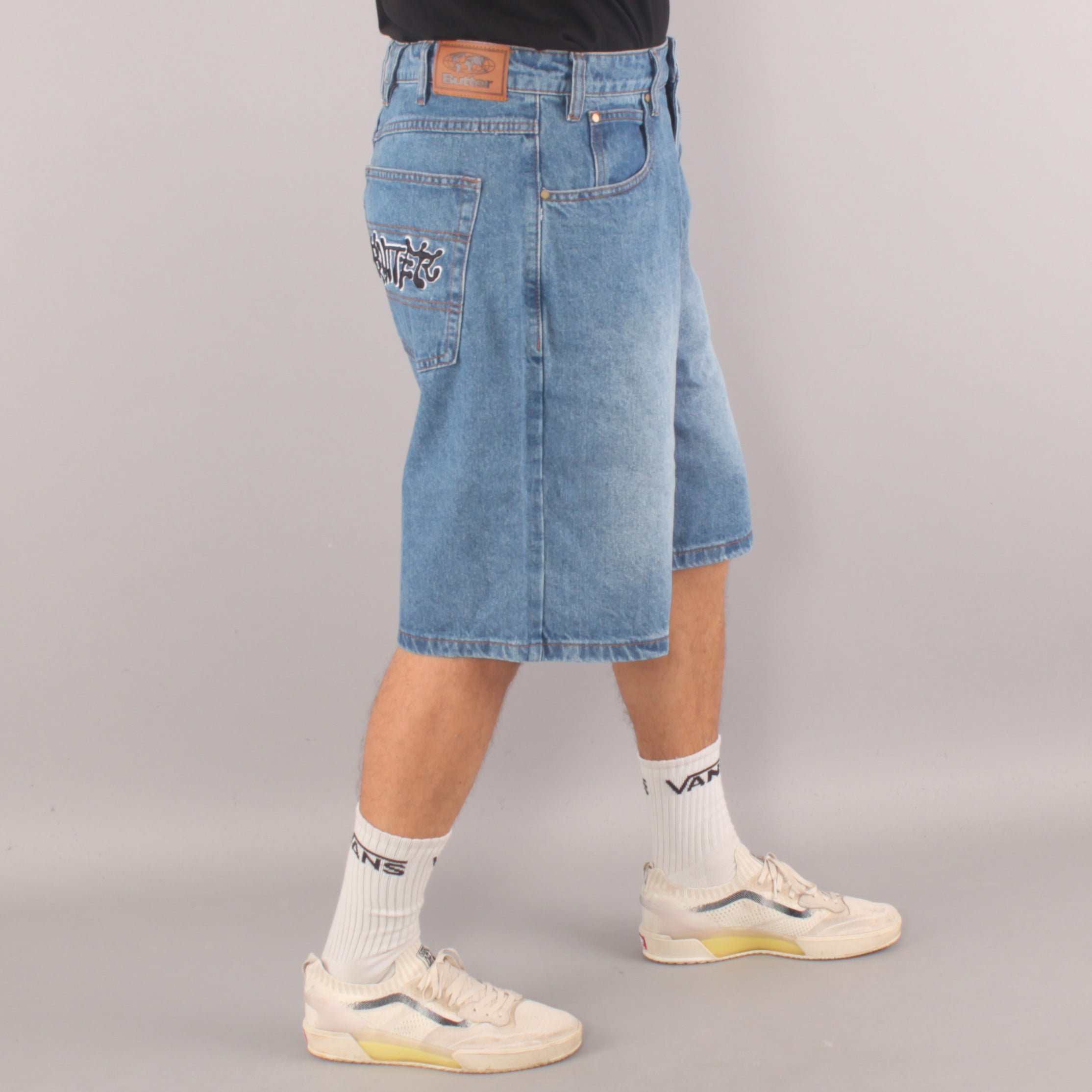 Butter Goods Ink Denim Shorts - Worn Blue