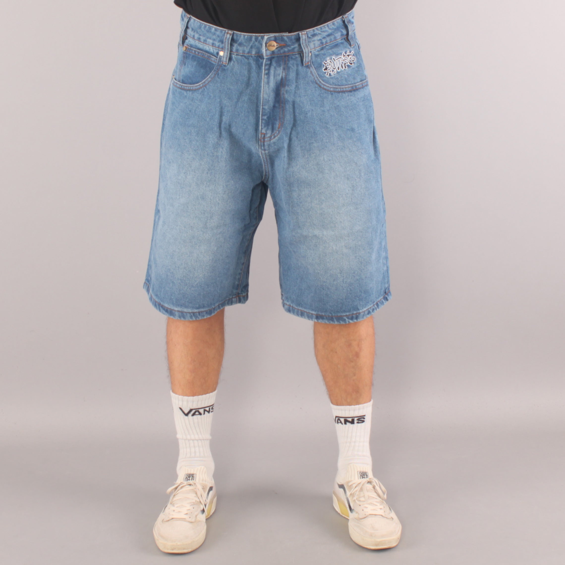 Butter Goods Ink Denim Shorts - Worn Blue
