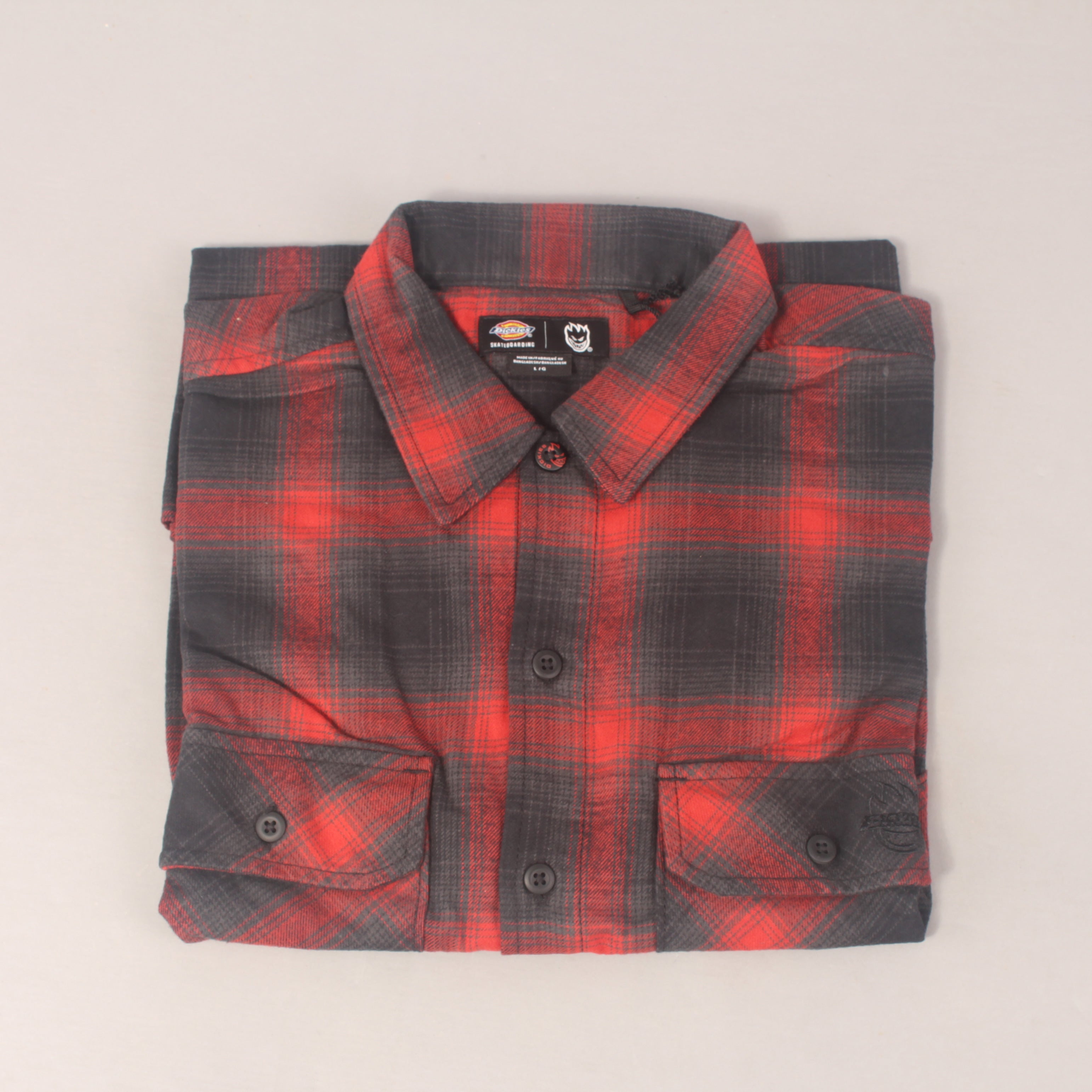 Dickies x Spitfire Flannel Skjorte - Black / Red