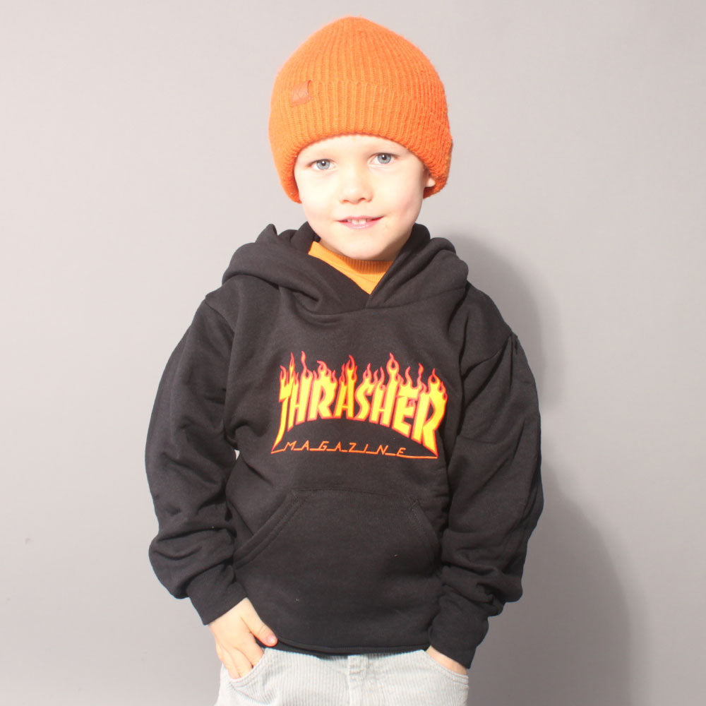 Thrasher Flame YOUTH Hood - Black