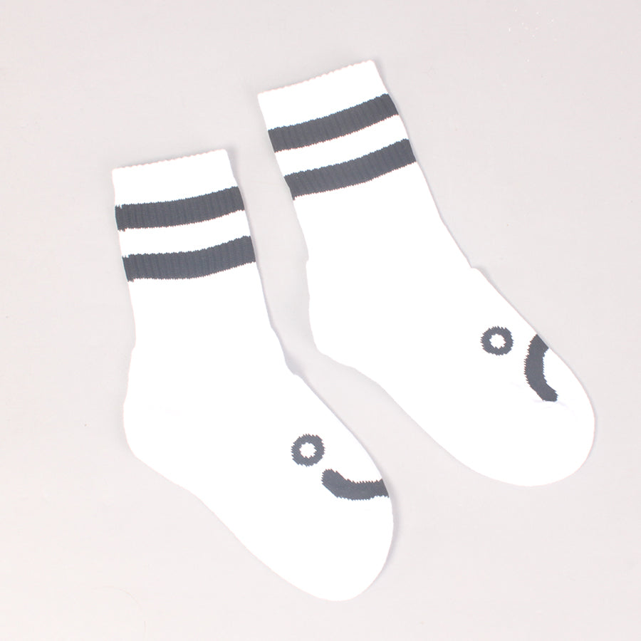 Polar Skate Co Happy Sad Socks - White