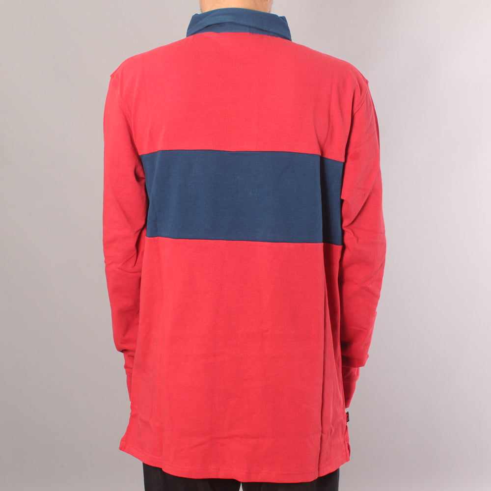 Spitfire Geary Rugby Polo Shirt - Red/Navy