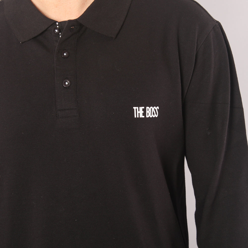 The Boss Mini Logo Polo LS T-shirt - Black