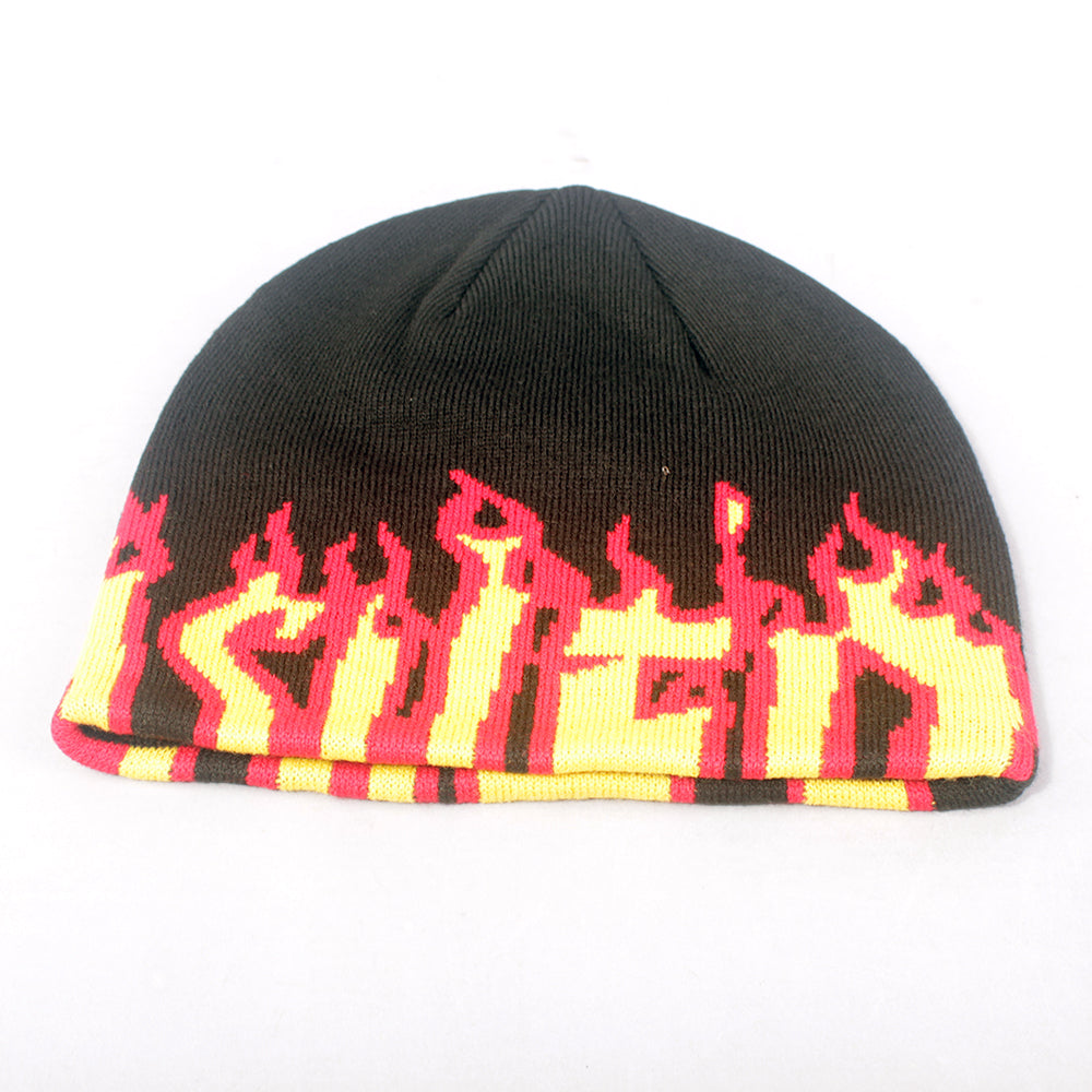 Thrasher Flame Skully Beanie - Black
