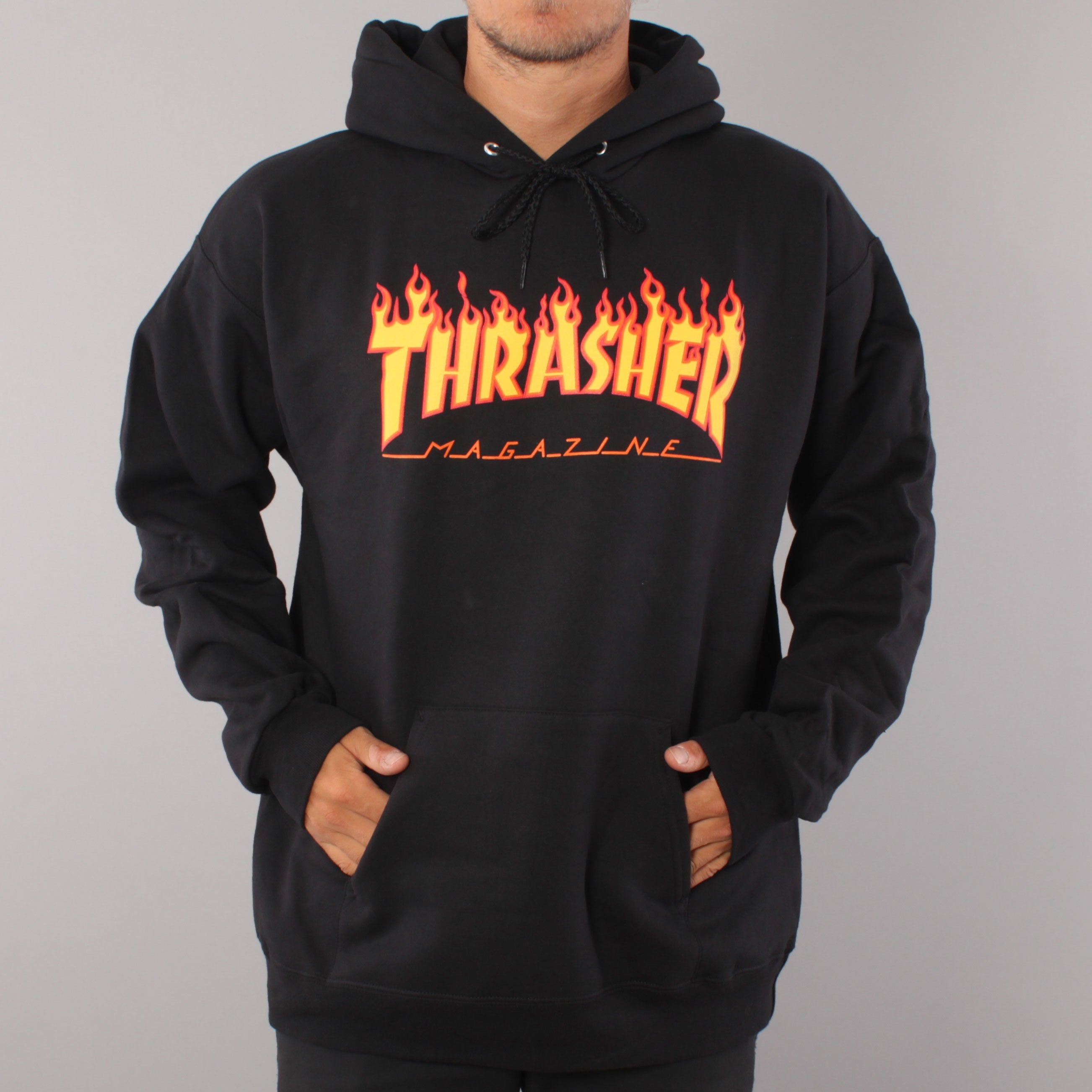 Thrasher Flame Logo Hood - Black