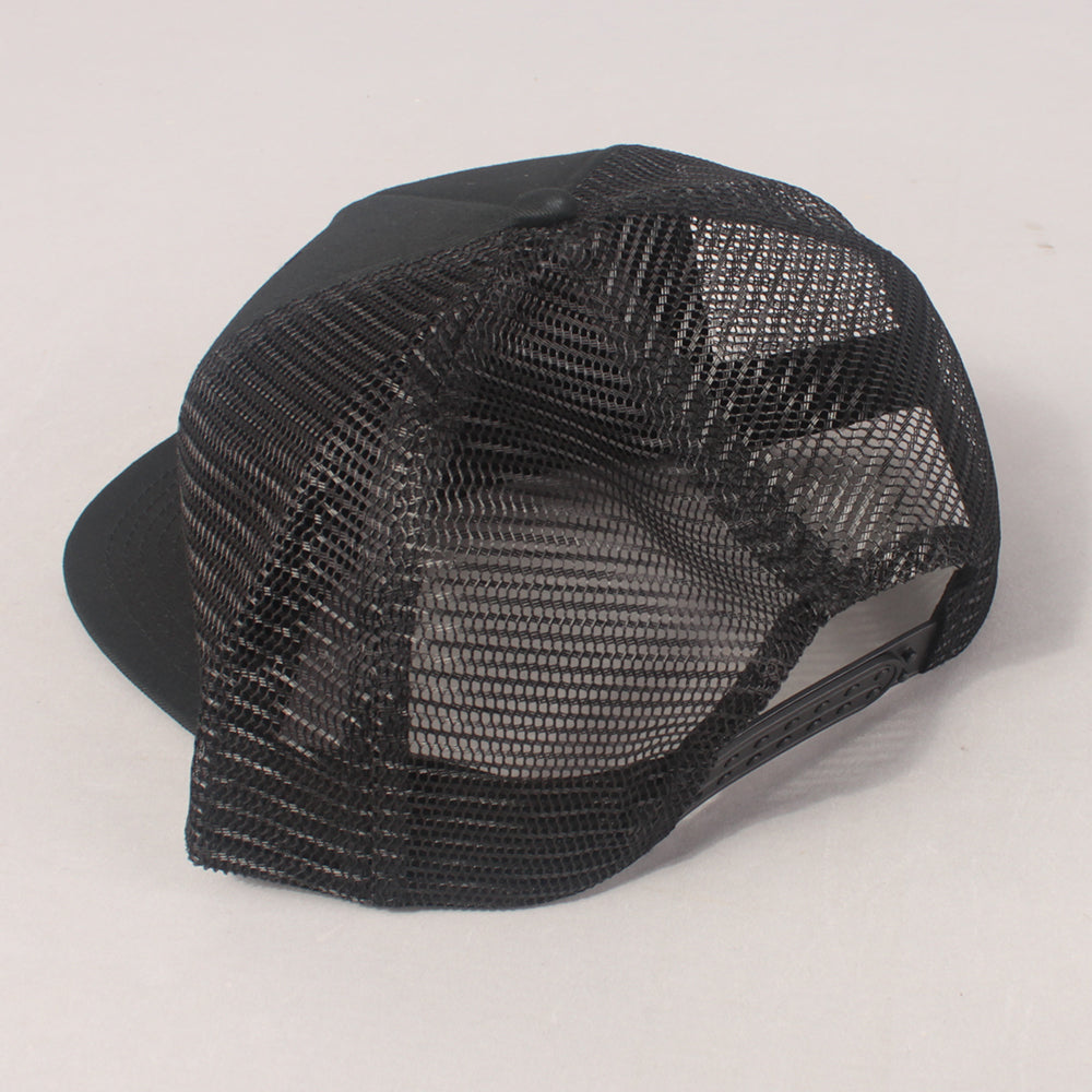 Thrasher Flame Logo Trucker Cap  - Black / Black