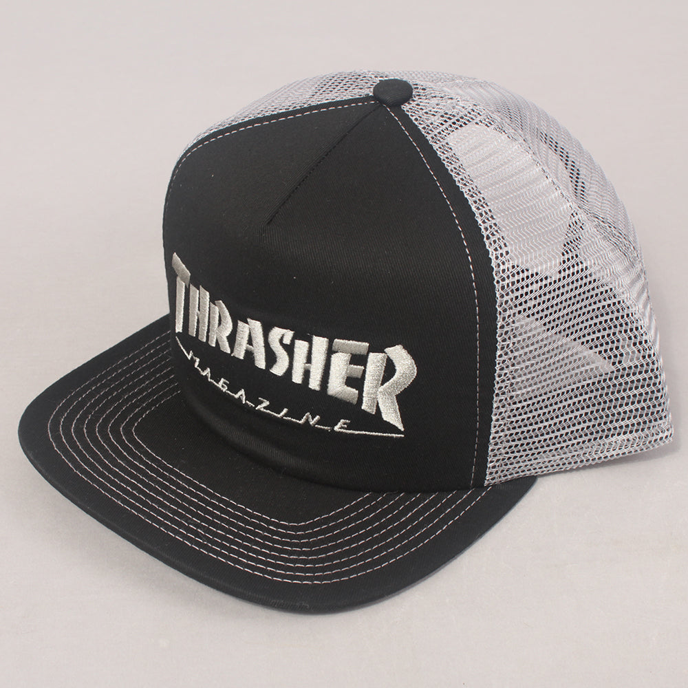 Thrasher Skate Mag Logo Trucker Cap  - Black / Grey