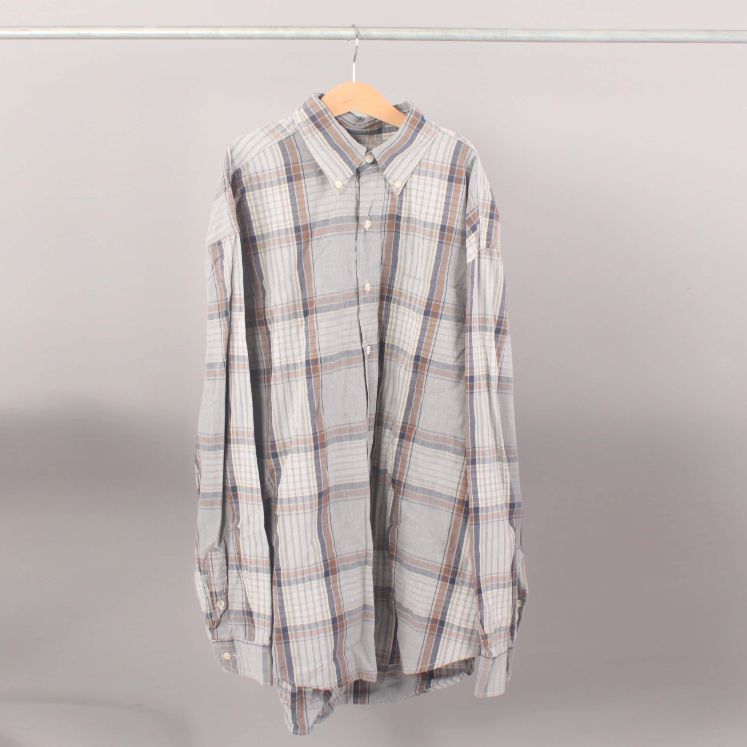 VINTAGE Peter Hadley LS Shirt - Grey/Brown