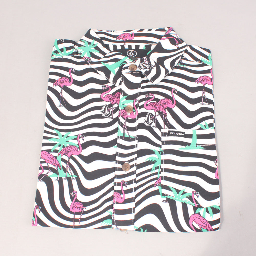 Volcom Flamingo Bros Youth Woven SS Shirt - White