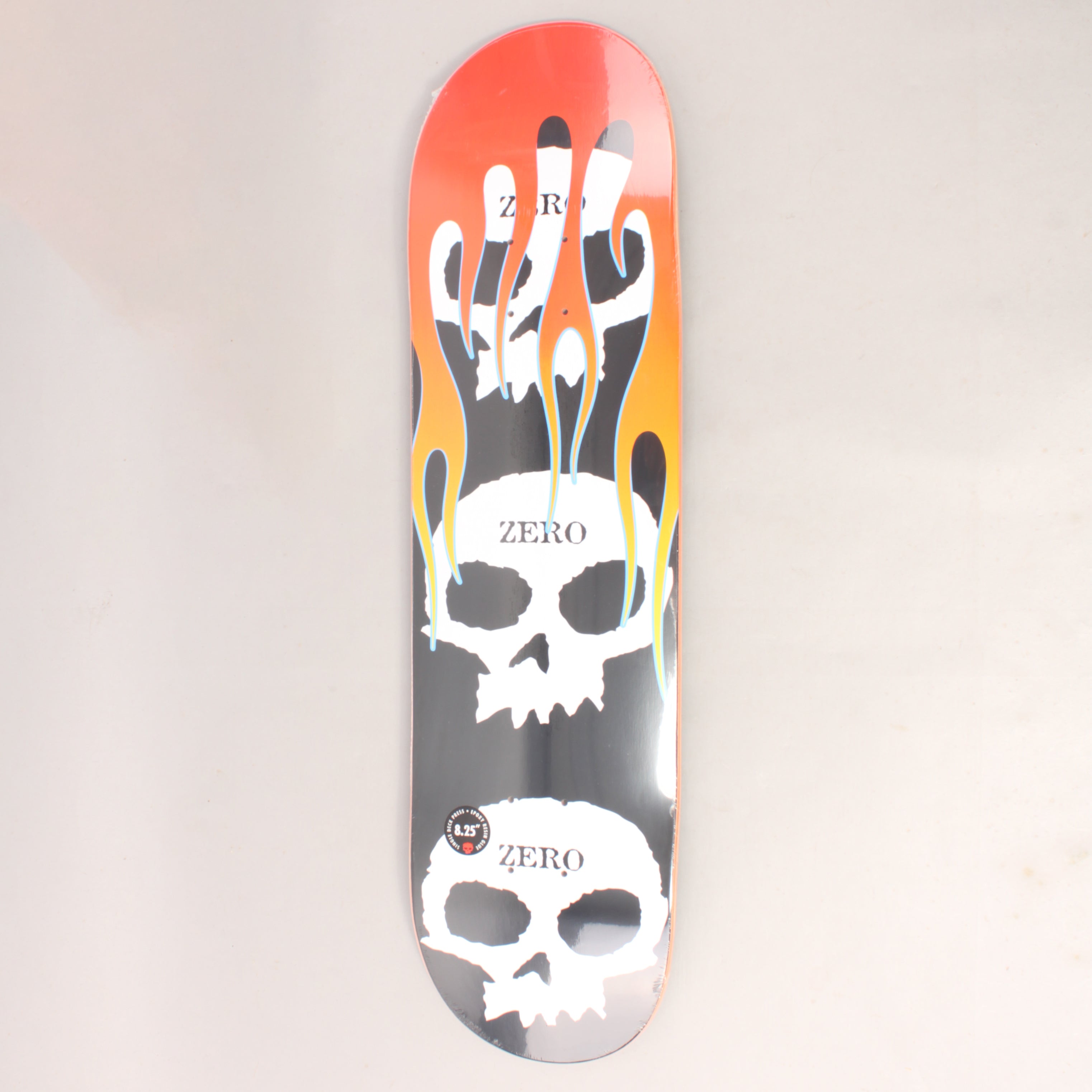 Zero 3 Skull With Flames Skateboard Deck