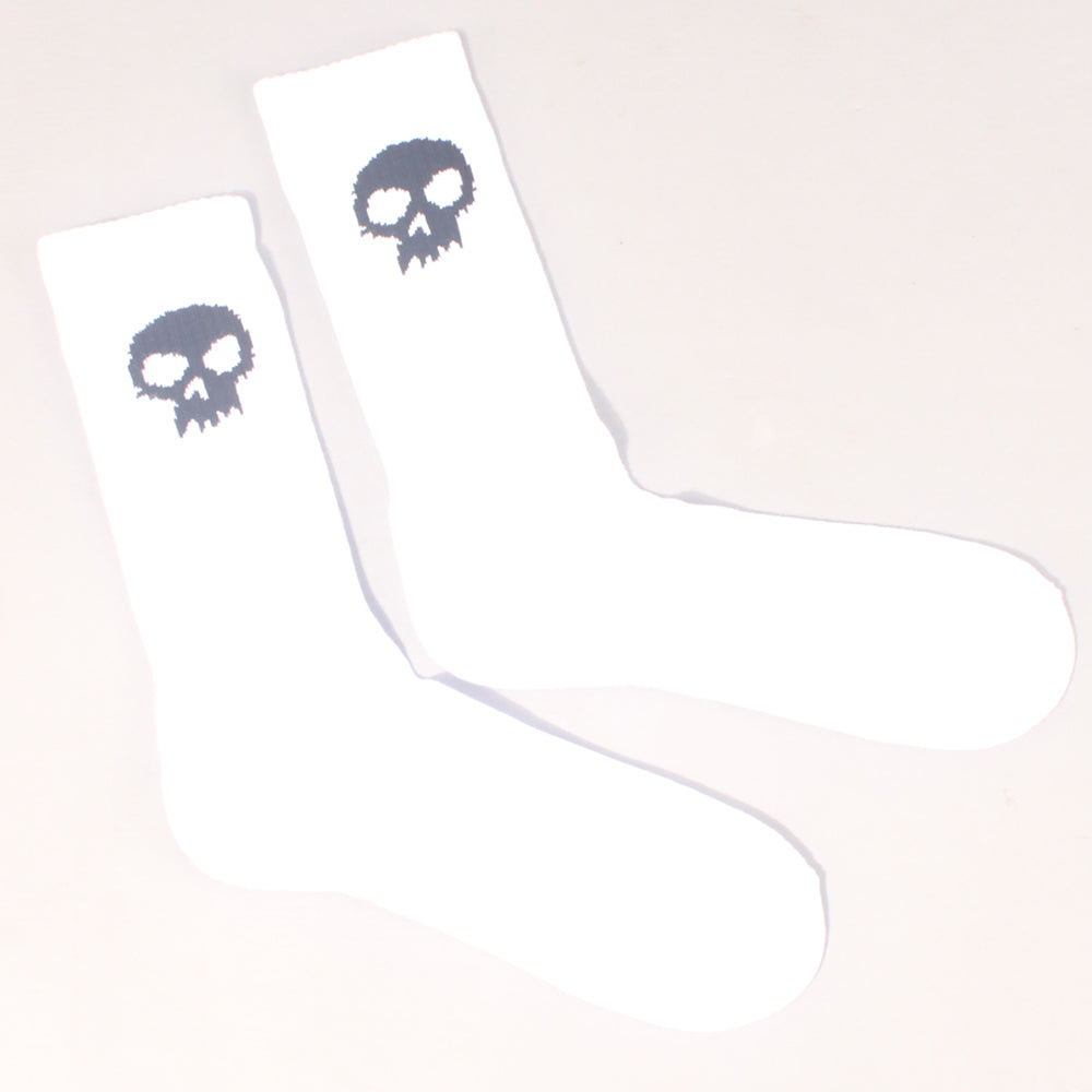 Zero Single Skull Socks - White